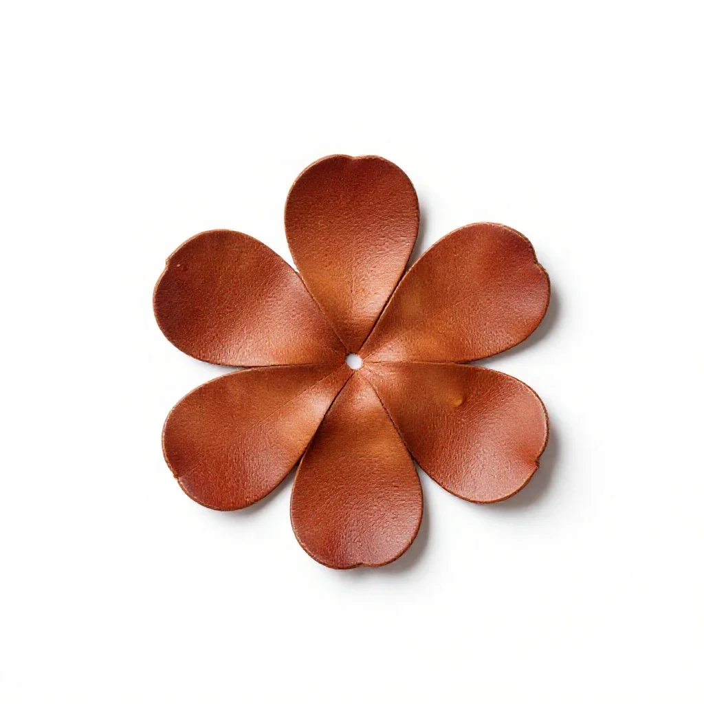 Leather flower isolated on a white background