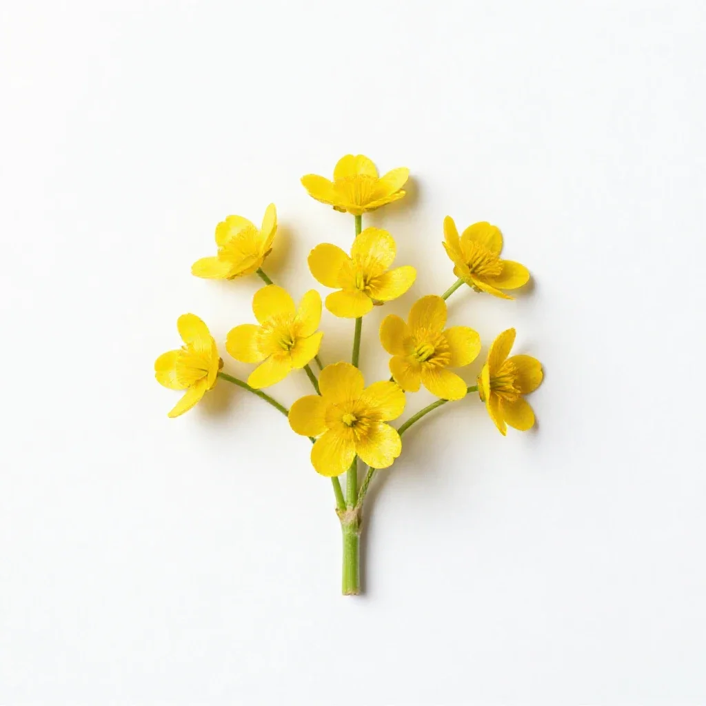 Marsh marigold isolated on a white background