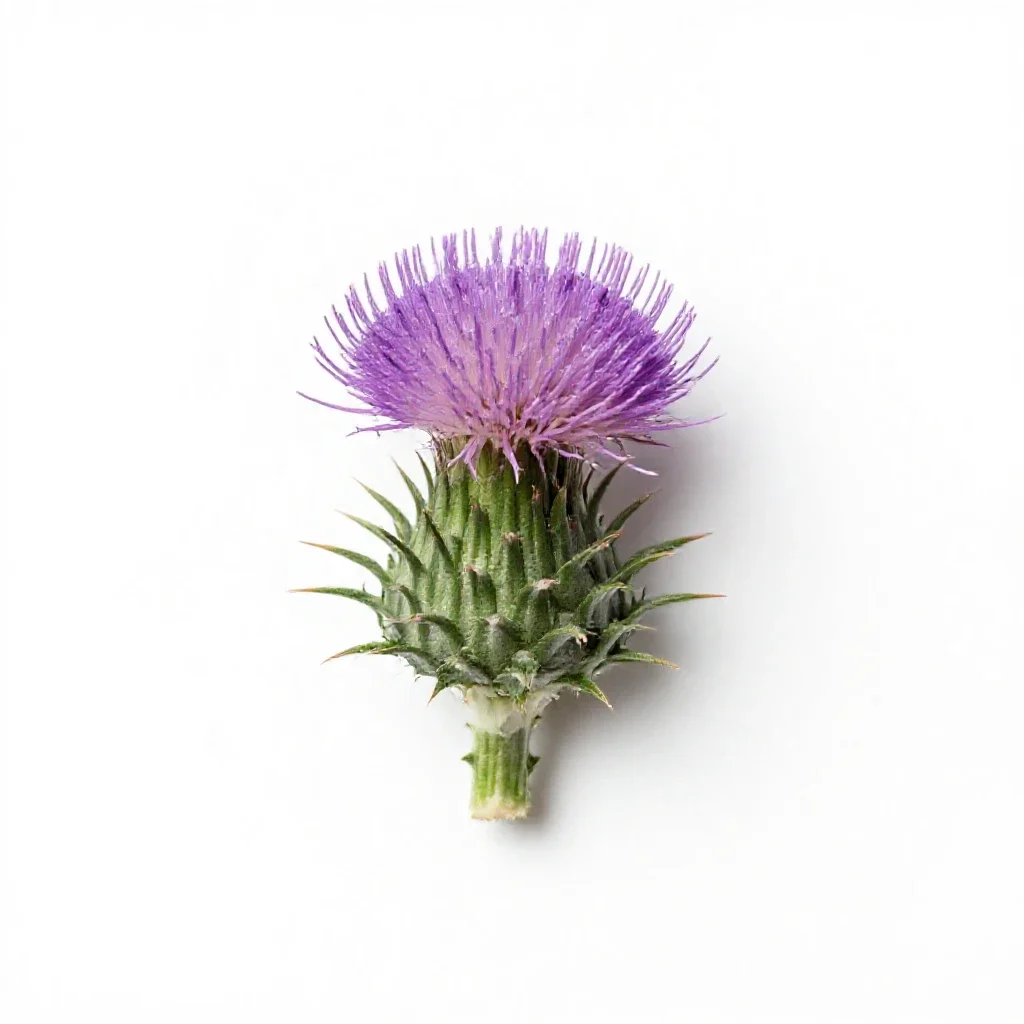 Musk thistle isolated on a white background