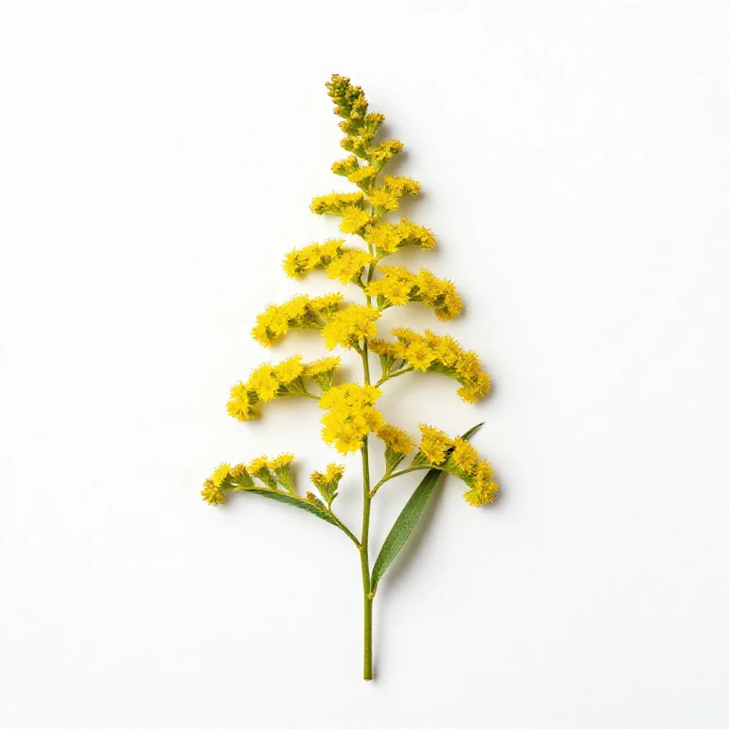 Narrow goldenrod isolated on a white background