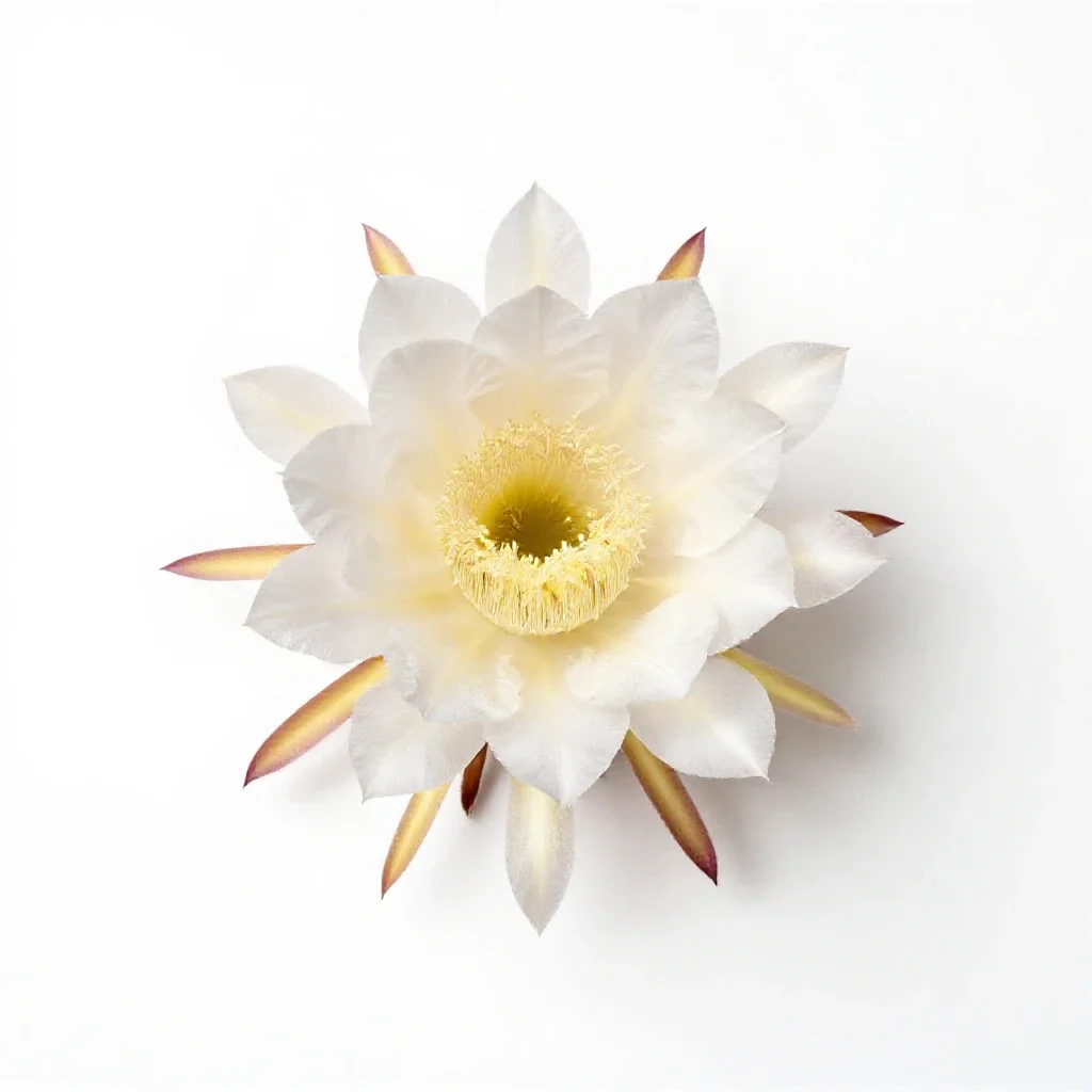 Night-blooming cereus isolated on a white background