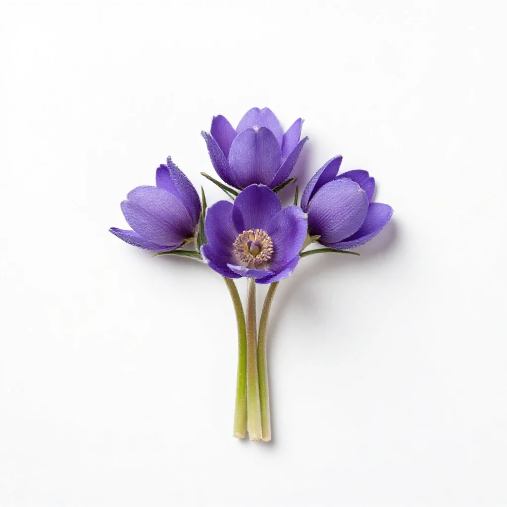 Pasqueflower isolated on a white background