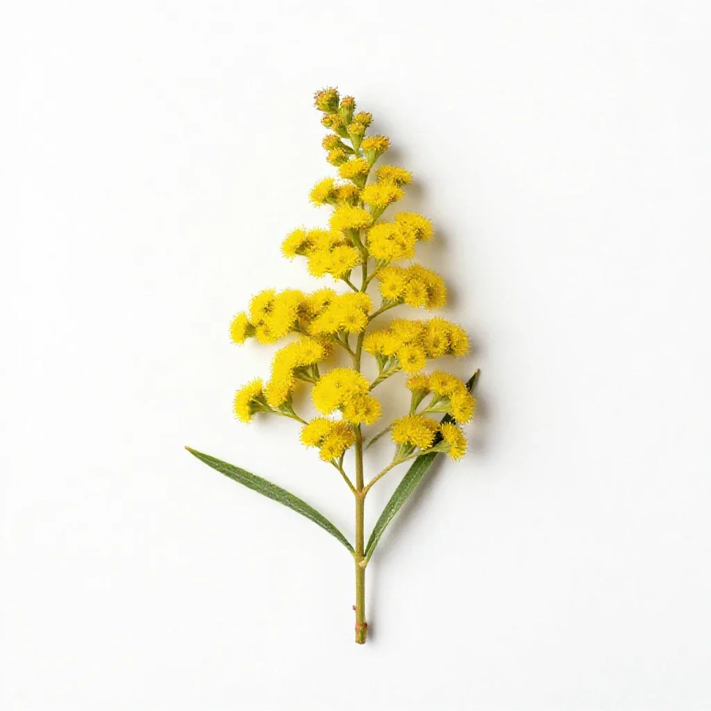 Rough-stemmed goldenrod isolated on a white background