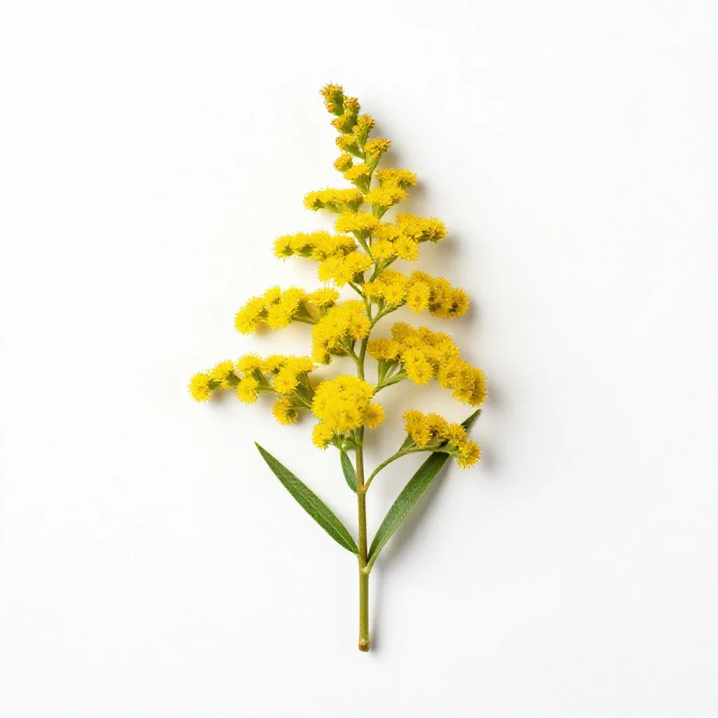 Showy goldenrod isolated on a white background