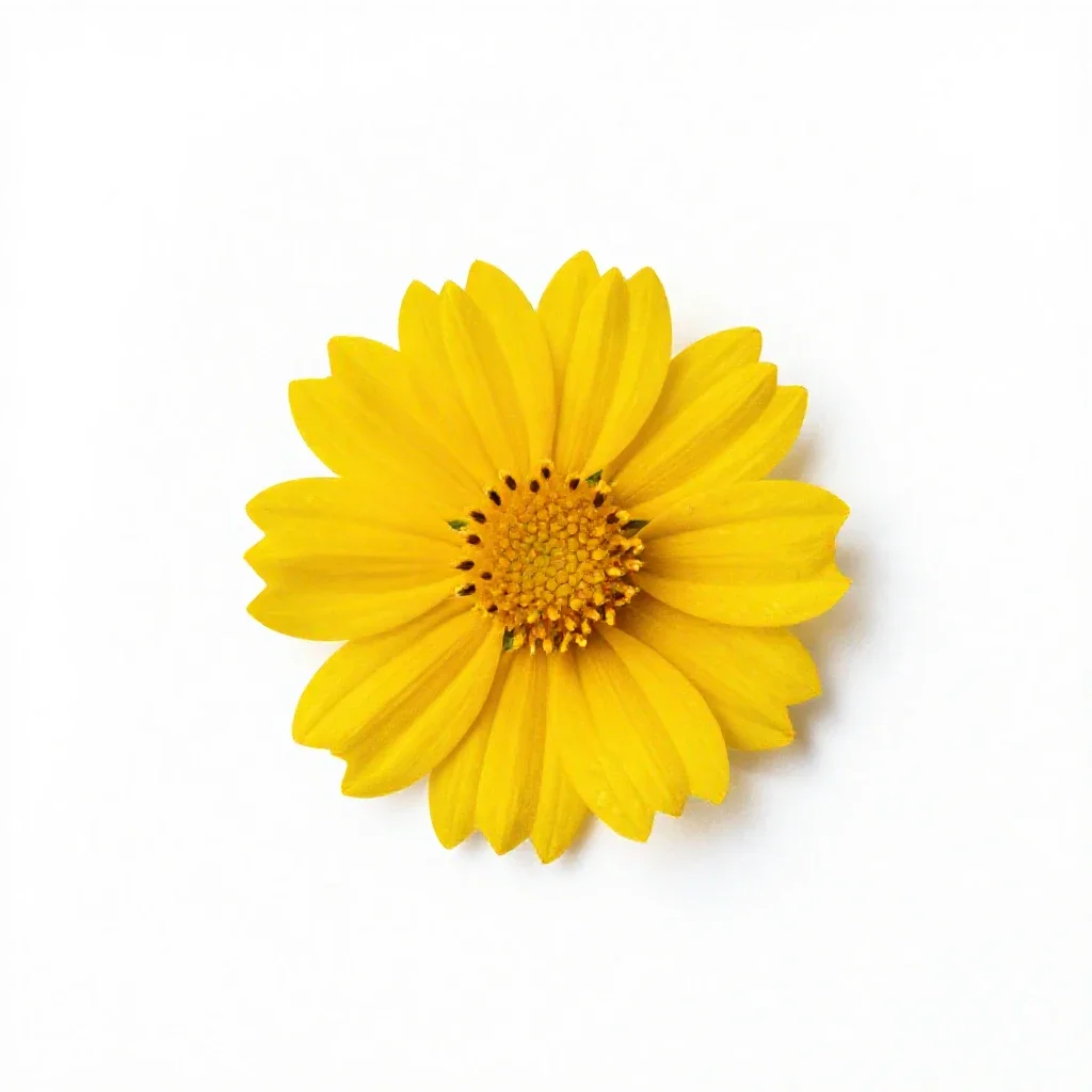 Sickleweed golden aster isolated on a white background