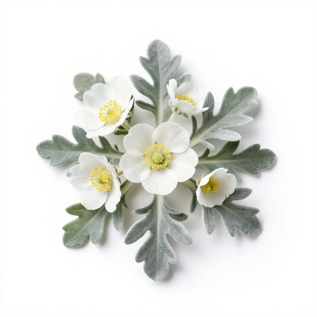 Snow-in-summer isolated on a white background