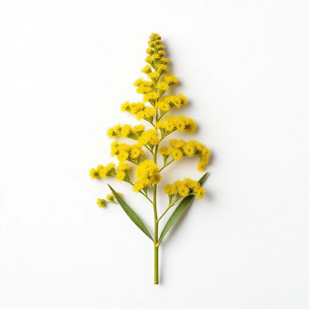 Tall goldenrod isolated on a white background