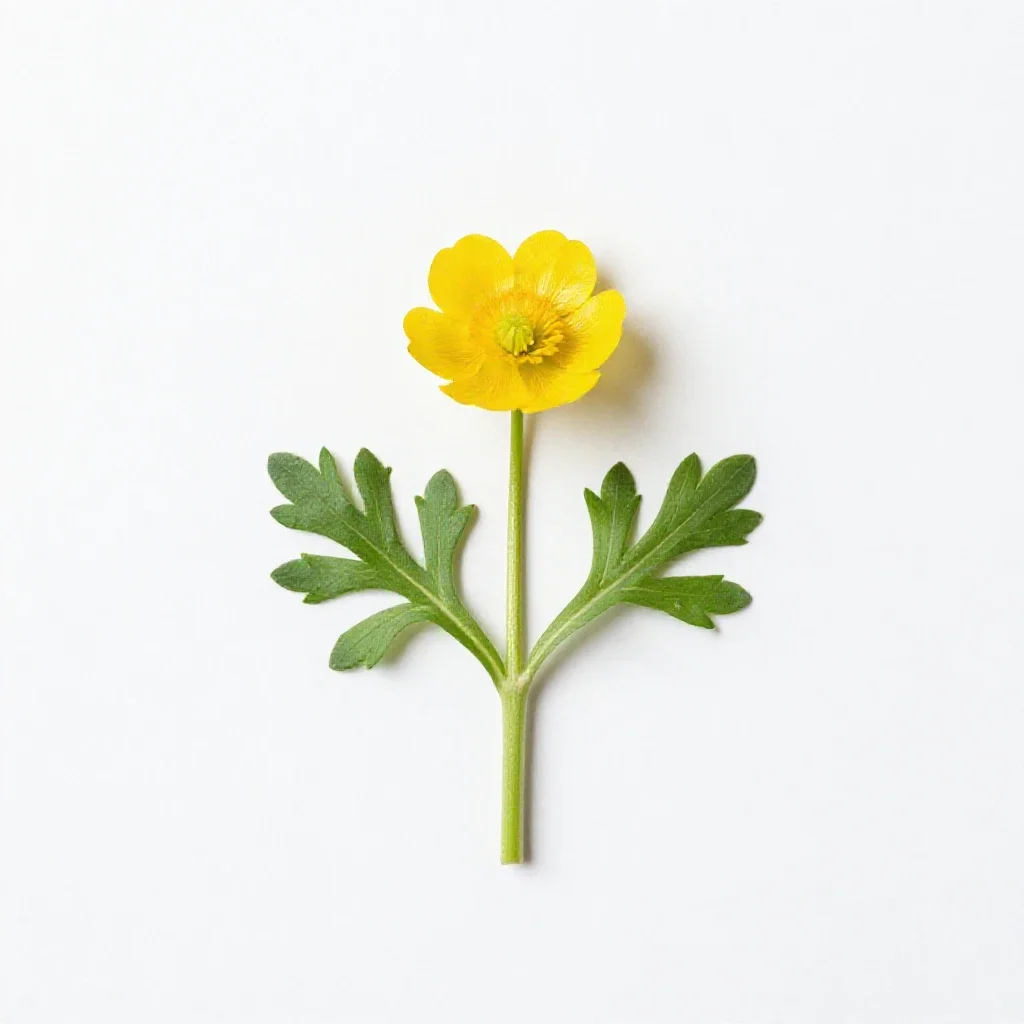 Western buttercup isolated on a white background