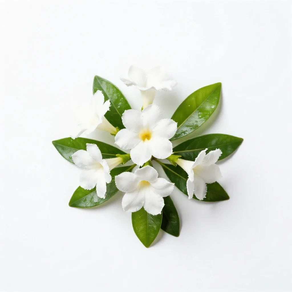 White dipladenia isolated on a white background