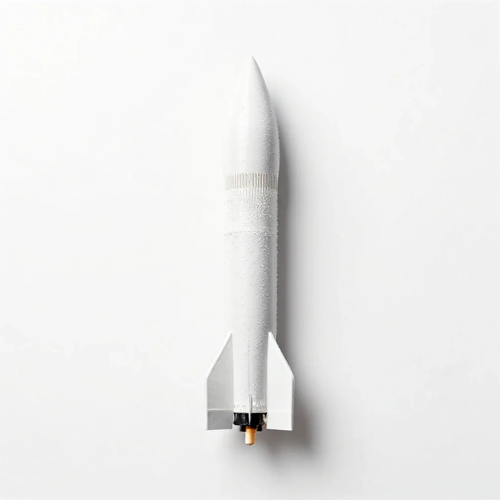 White rocket isolated on a white background