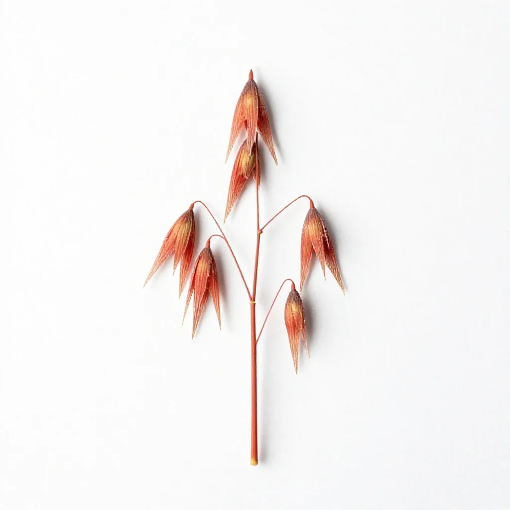 Wild red oat isolated on a white background