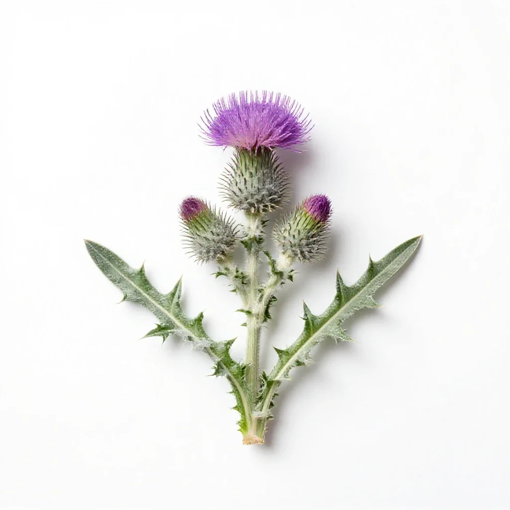 Woolly thistle isolated on a white background