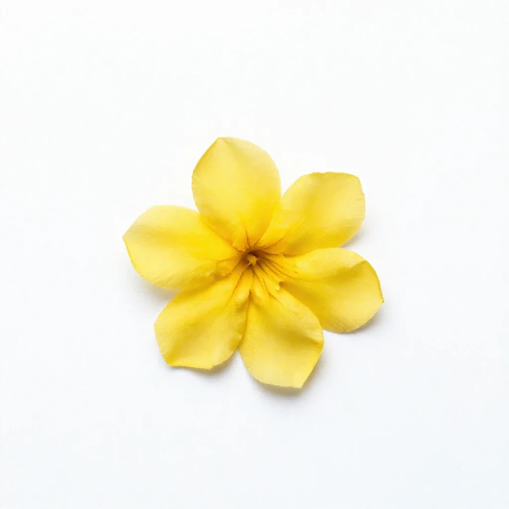 Yellow oleander isolated on a white background