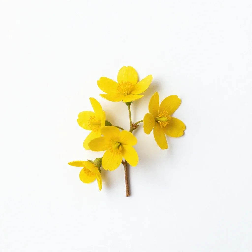 Yellow pimpernel isolated on a white background