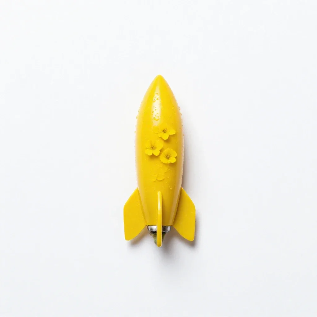Yellow rocket isolated on a white background