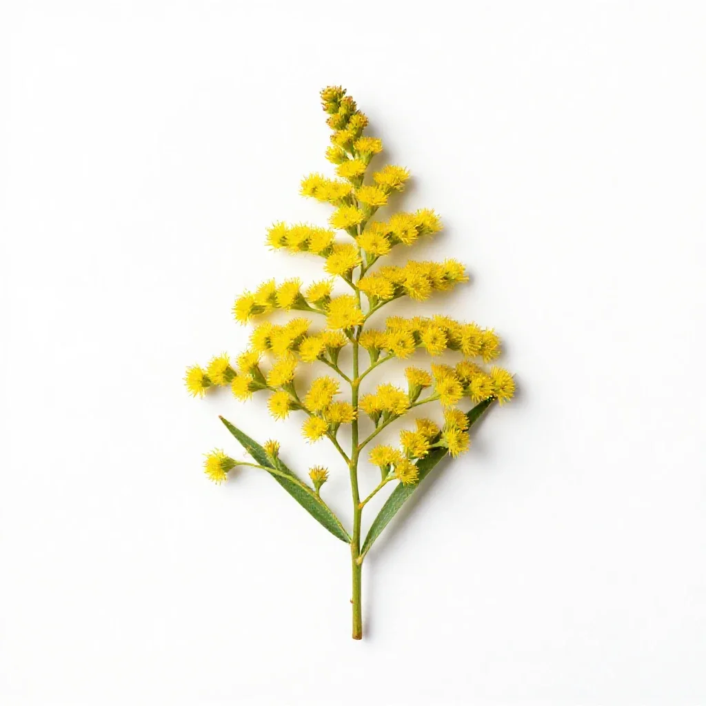 Zigzag goldenrod isolated on a white background