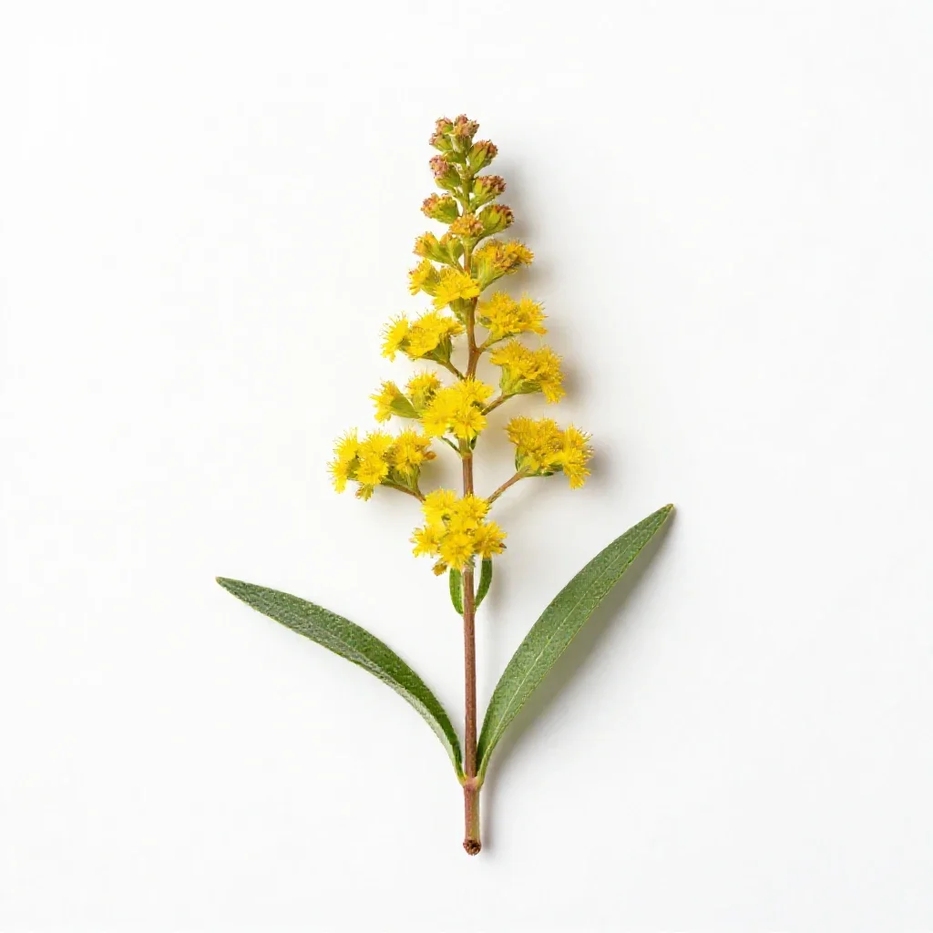 Alpine goldenrod isolated on a white background