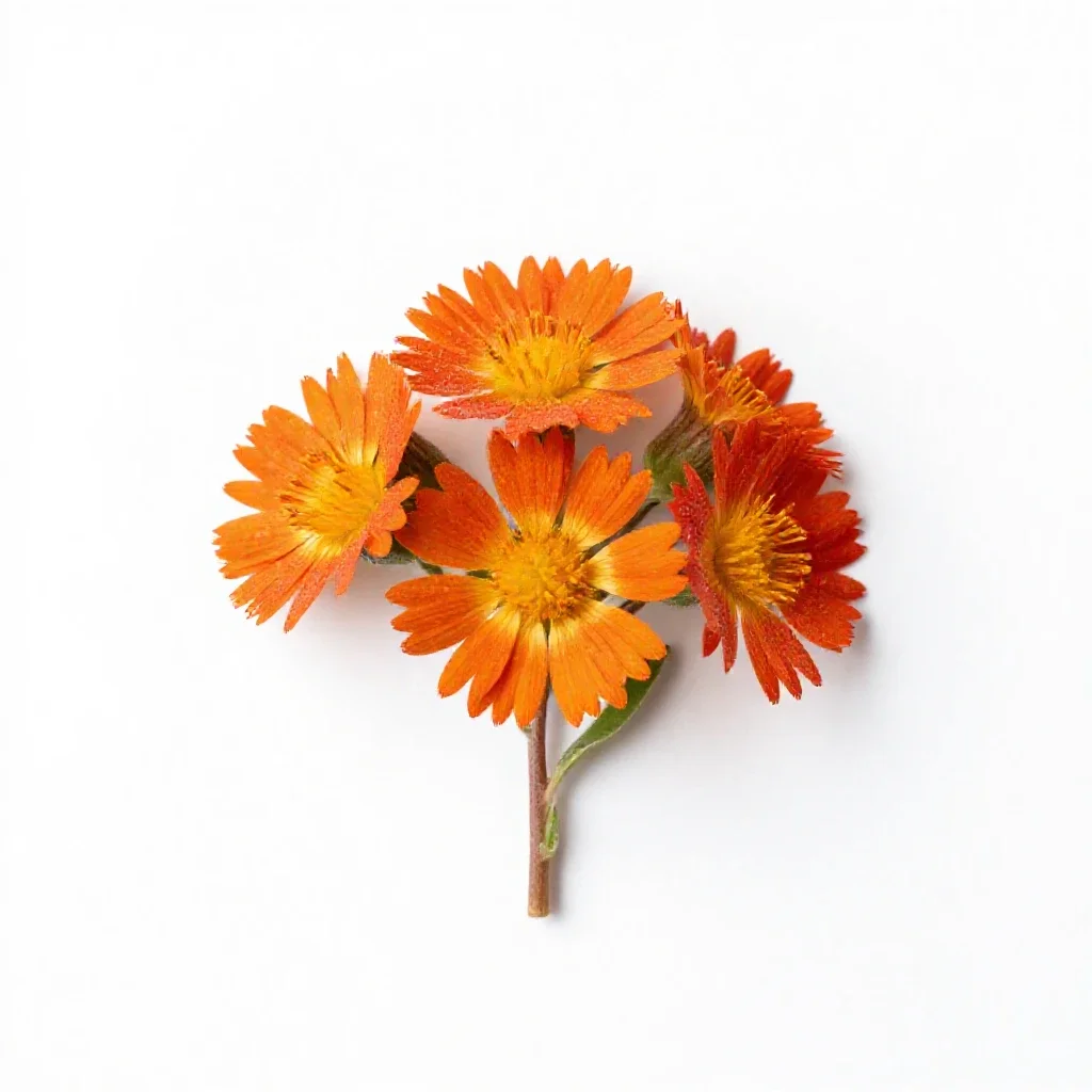 Orange hawkweed isolated on a white background