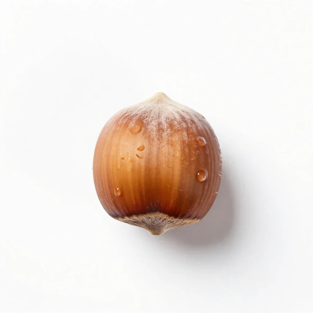 Beaked hazelnut isolated on a white background
