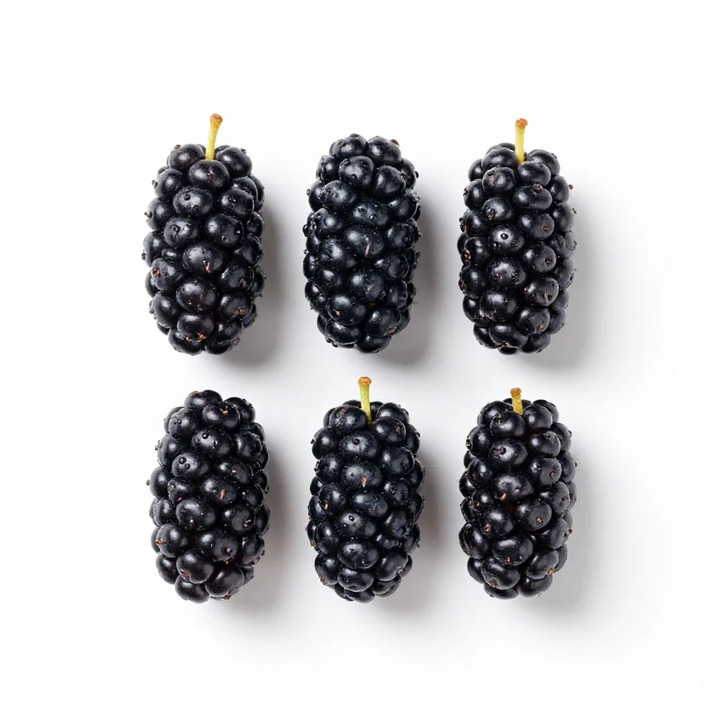 Black mulberry isolated on a white background