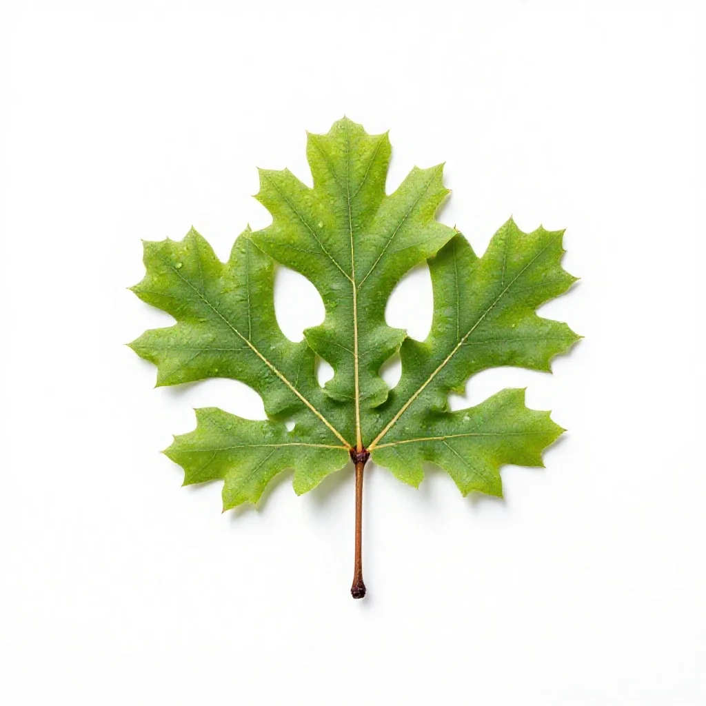 Bur oak isolated on a white background