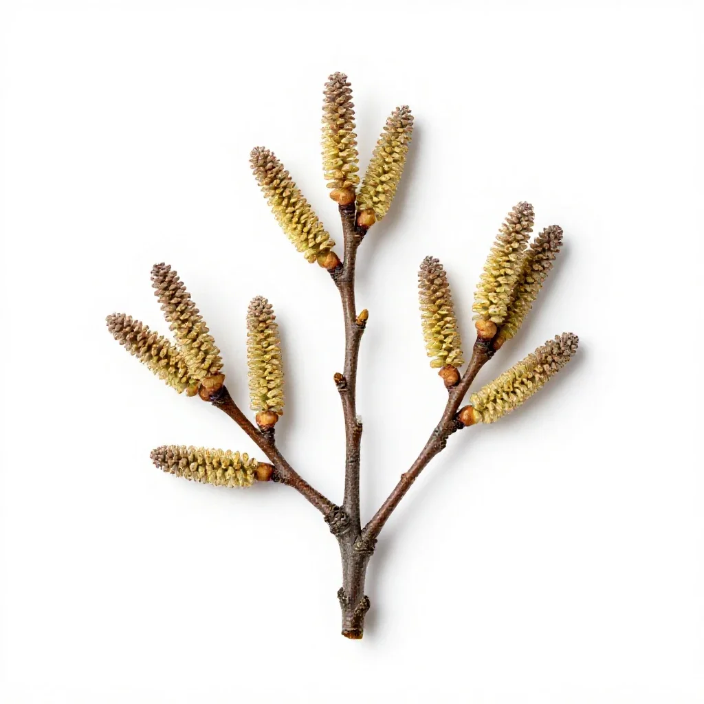 Common alder isolated on a white background