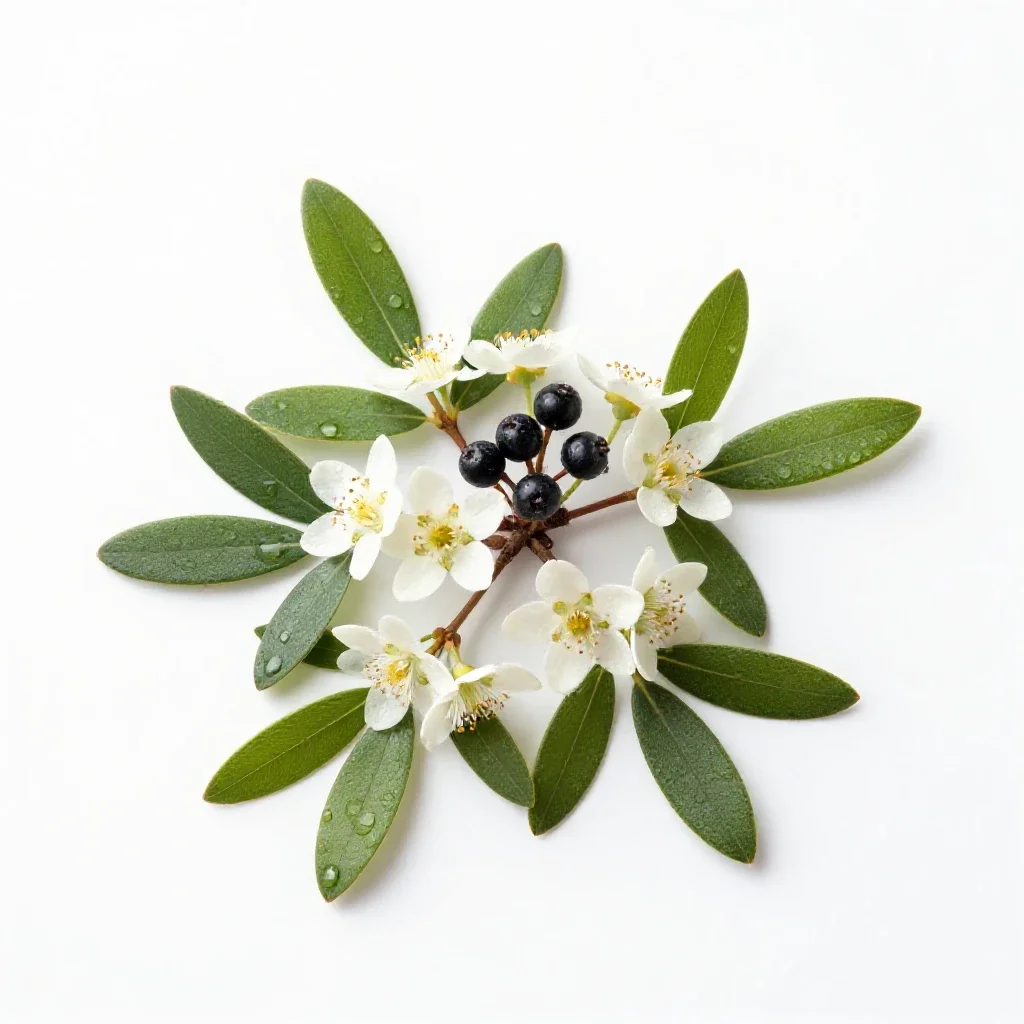 Common myrtle isolated on a white background