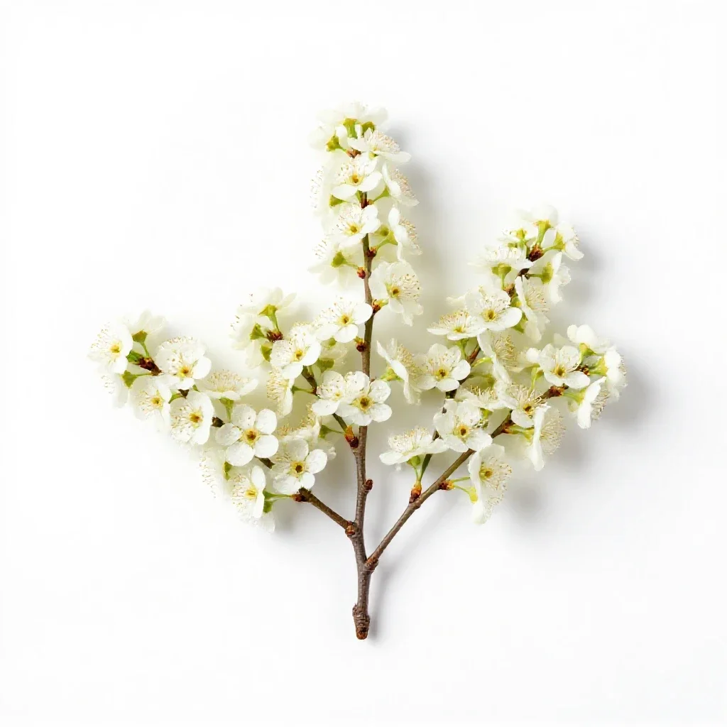 Flowering ash isolated on a white background