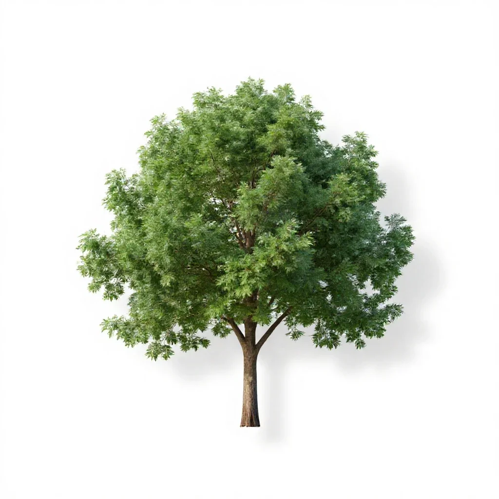Gamboge tree isolated on a white background