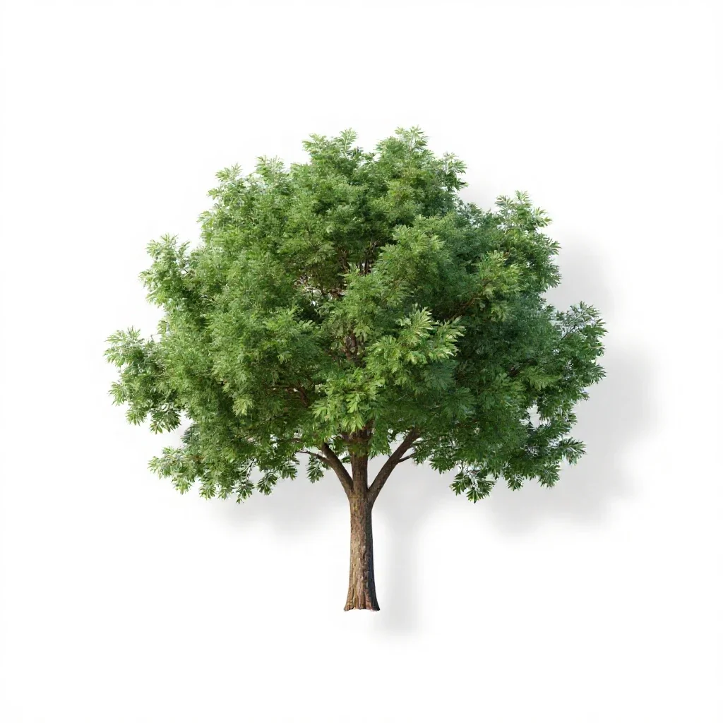 Portia tree isolated on a white background