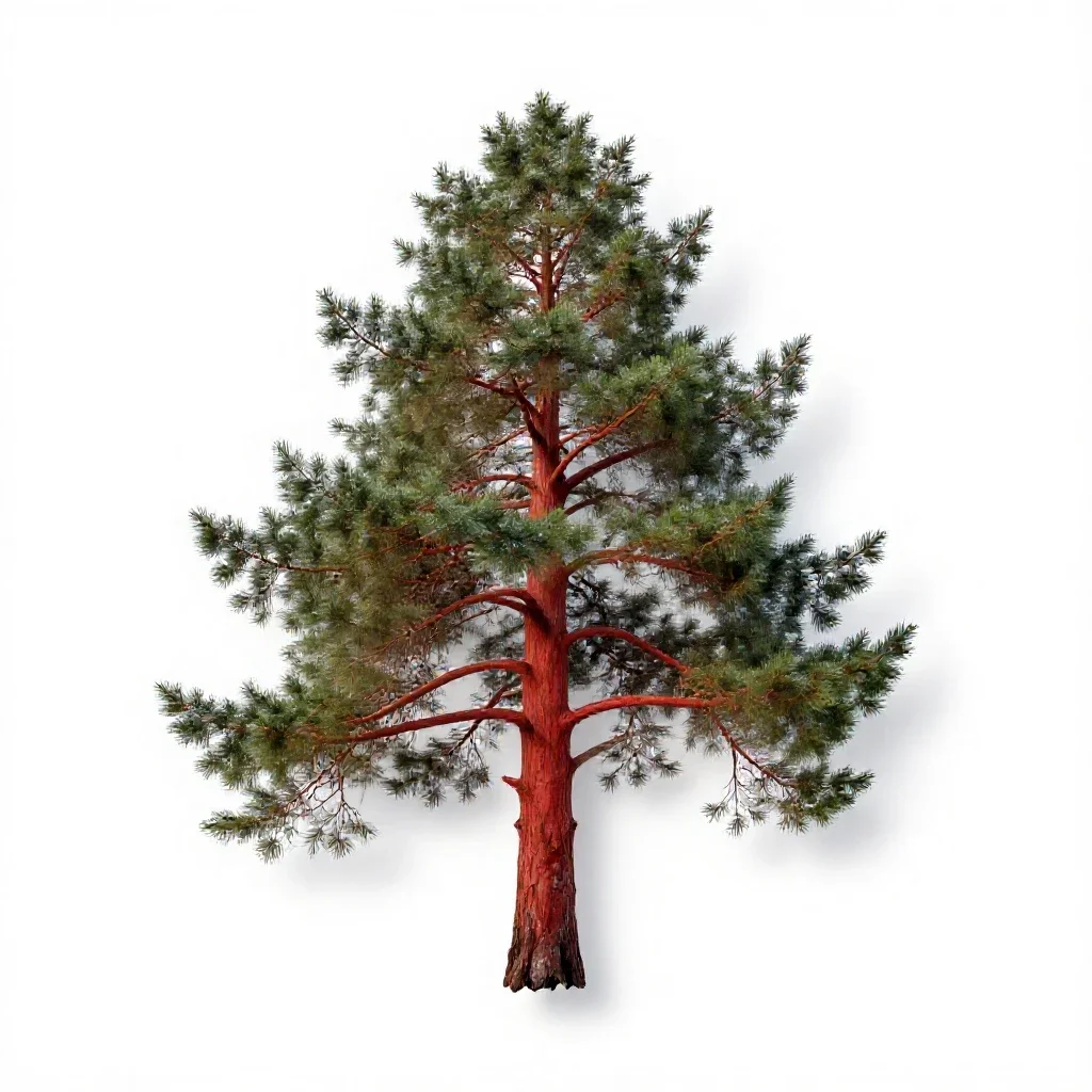 Red alder isolated on a white background