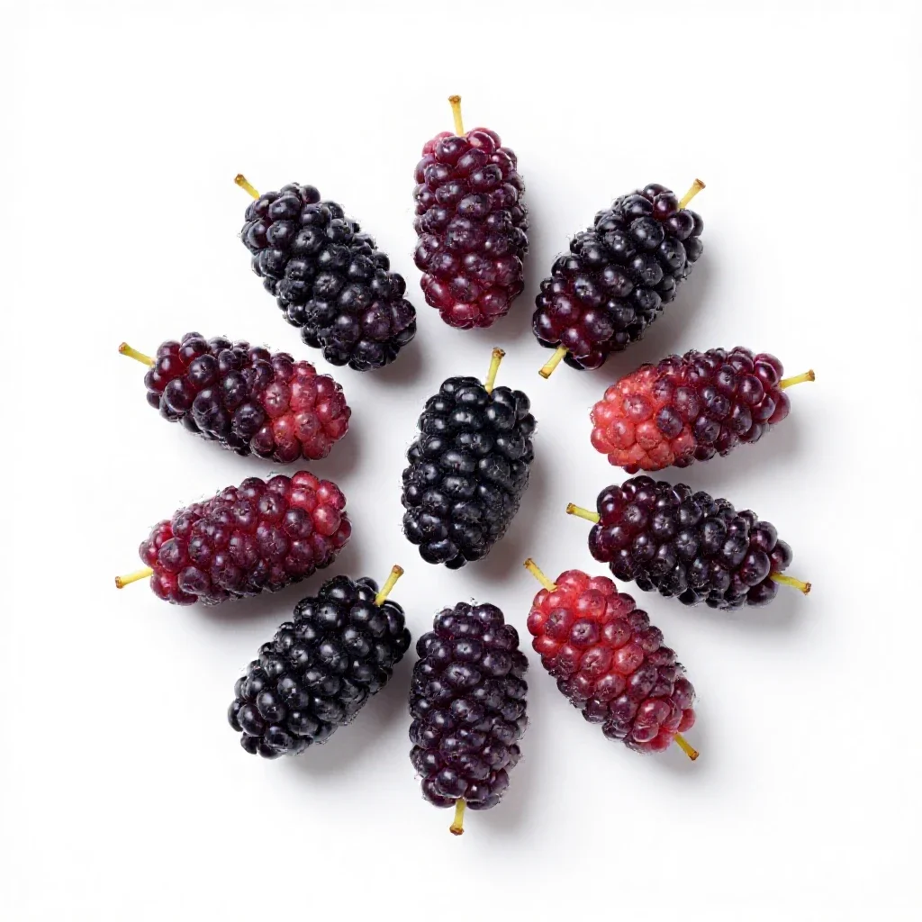 Red mulberry isolated on a white background