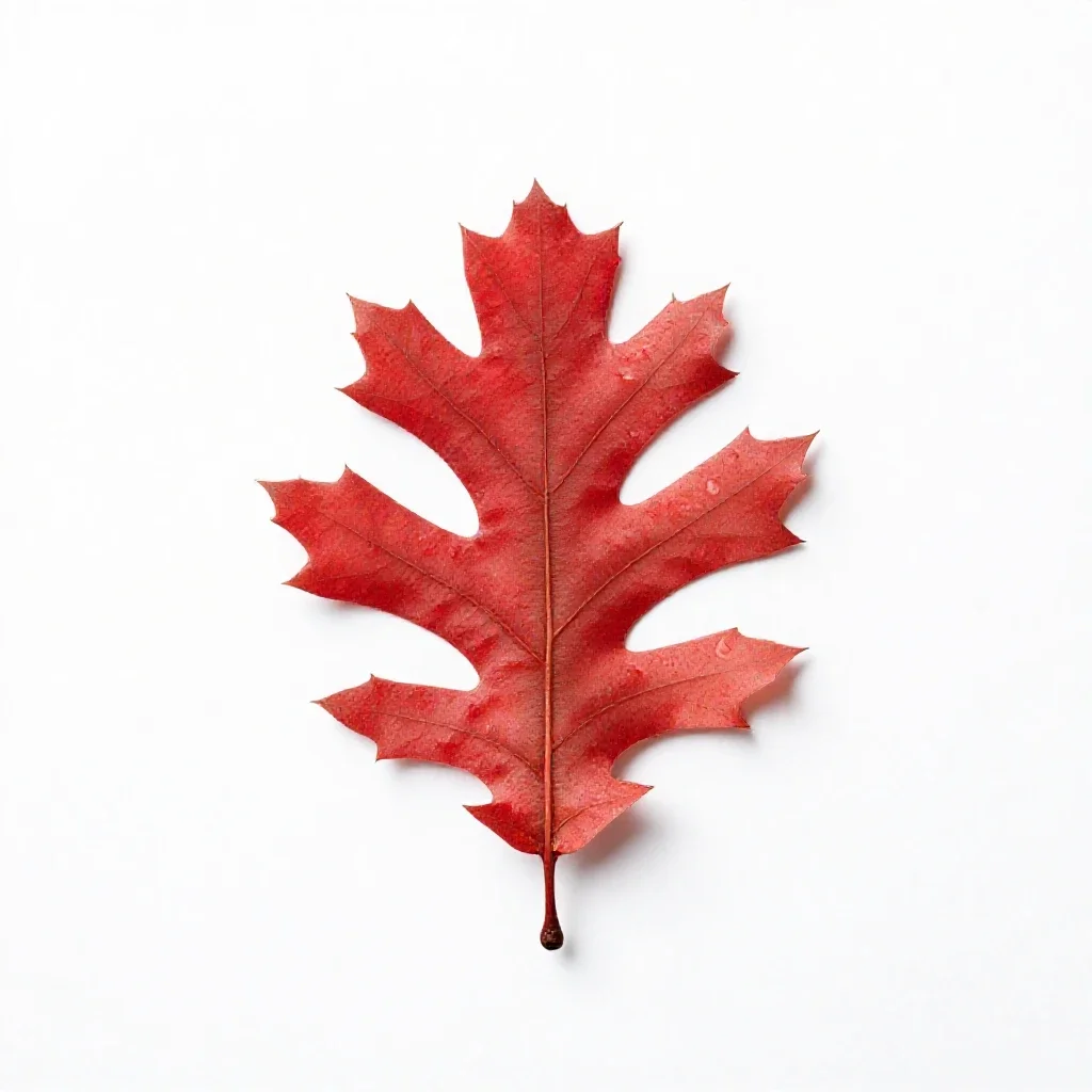 Red oak isolated on a white background