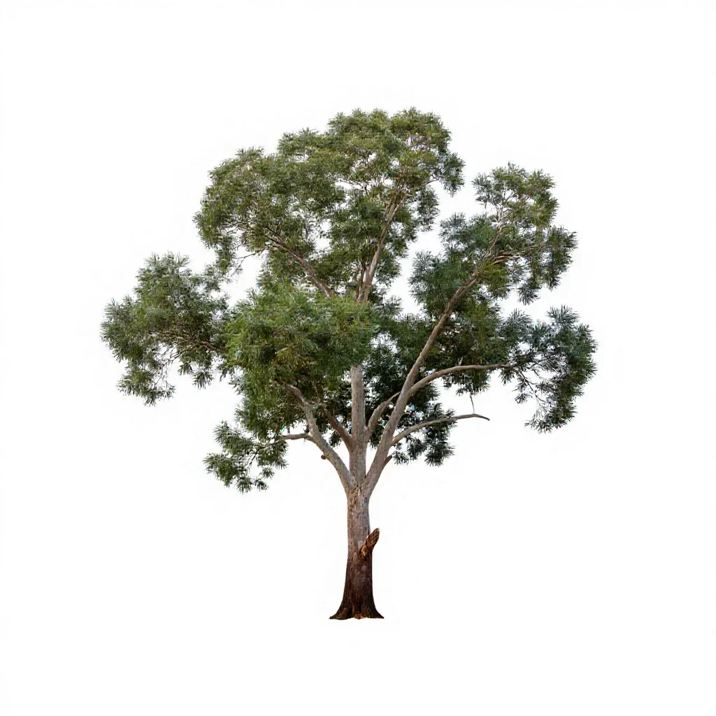 River red gum isolated on a white background