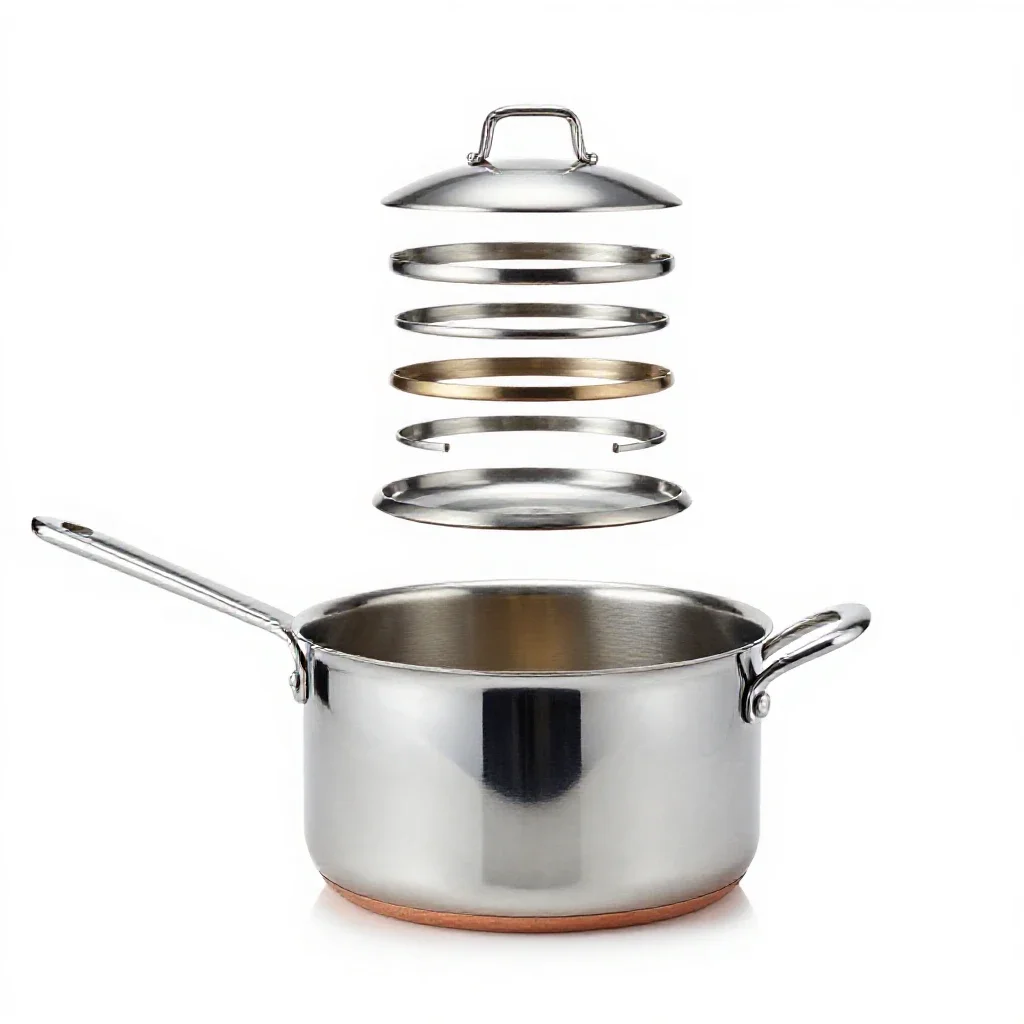Copper saucepan isolated on a white background