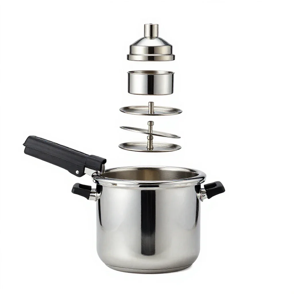 Pressure cooker isolated on a white background