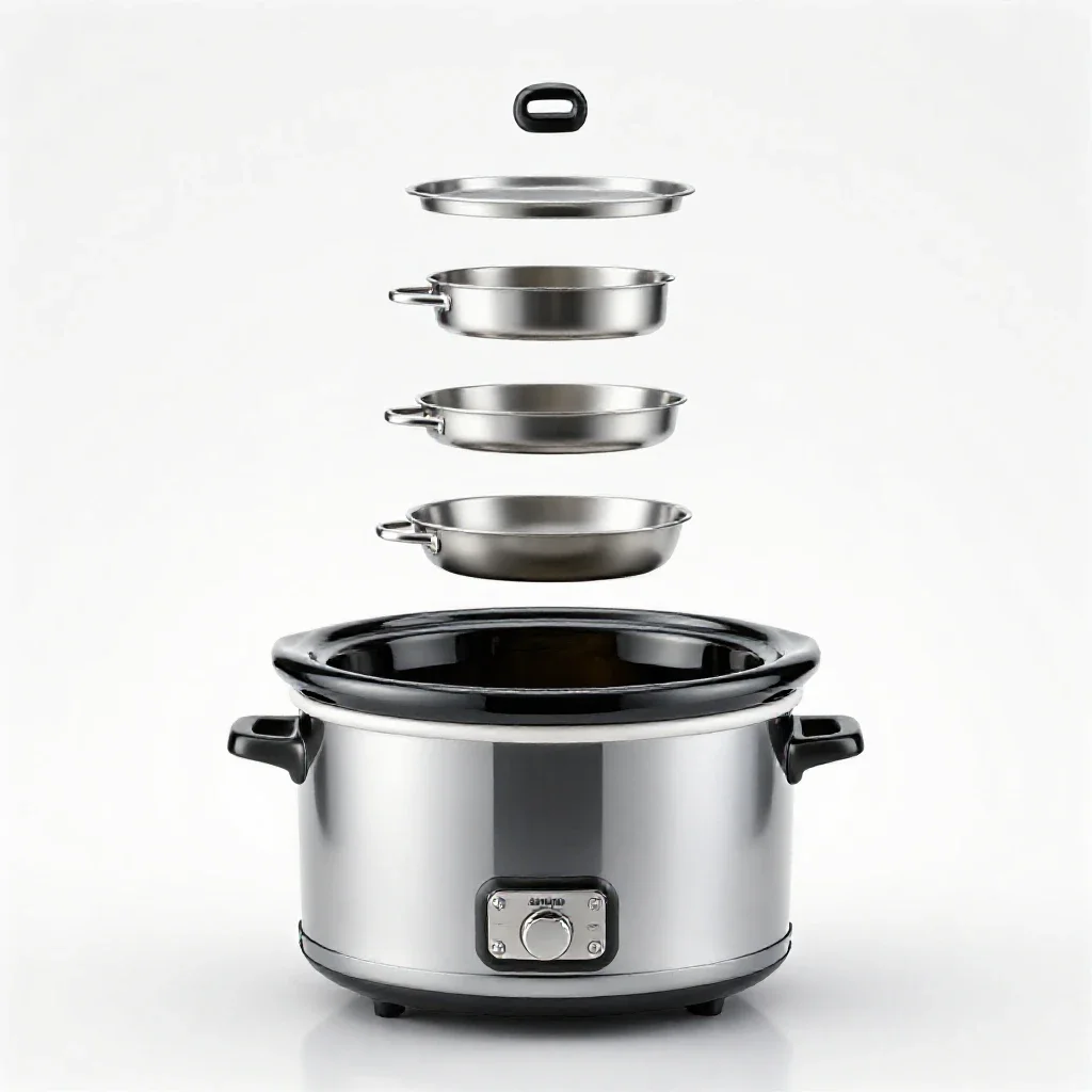 Slow cooker isolated on a white background
