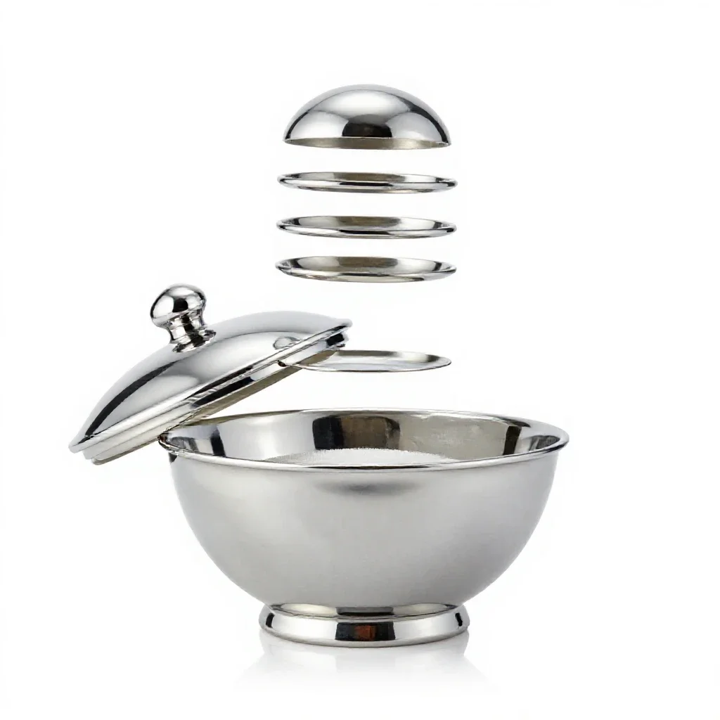 Sugar bowl with a lid isolated on a white background
