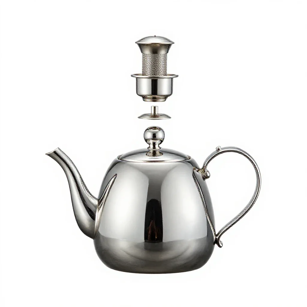 Teapot with an infuser isolated on a white background