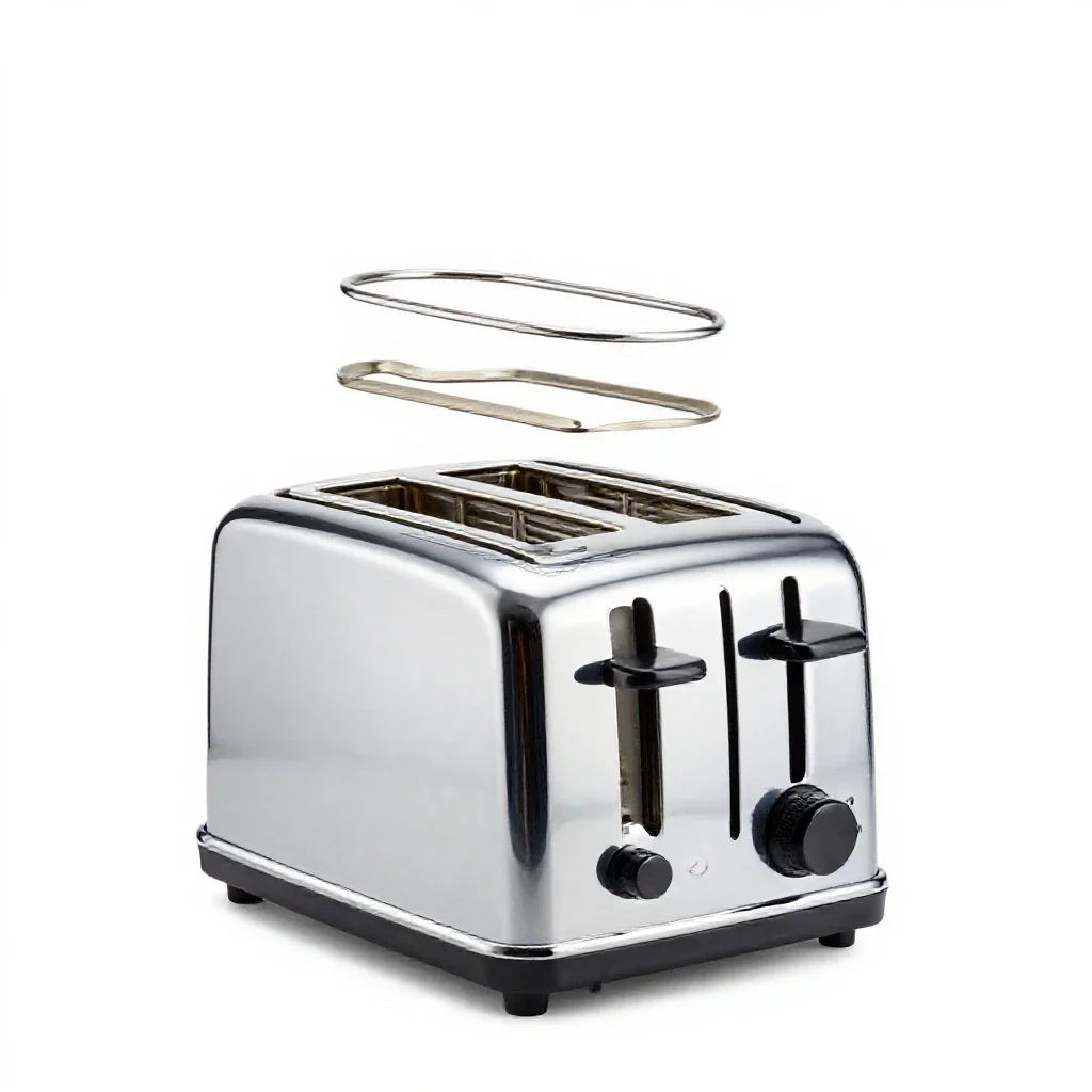 Two-slot toaster isolated on a white background
