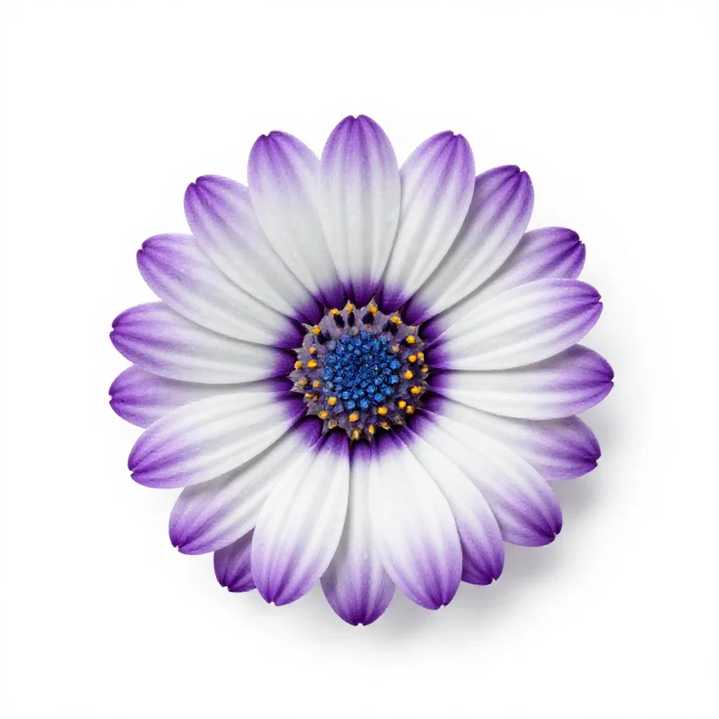 Blue-eyed African daisy isolated on a white background