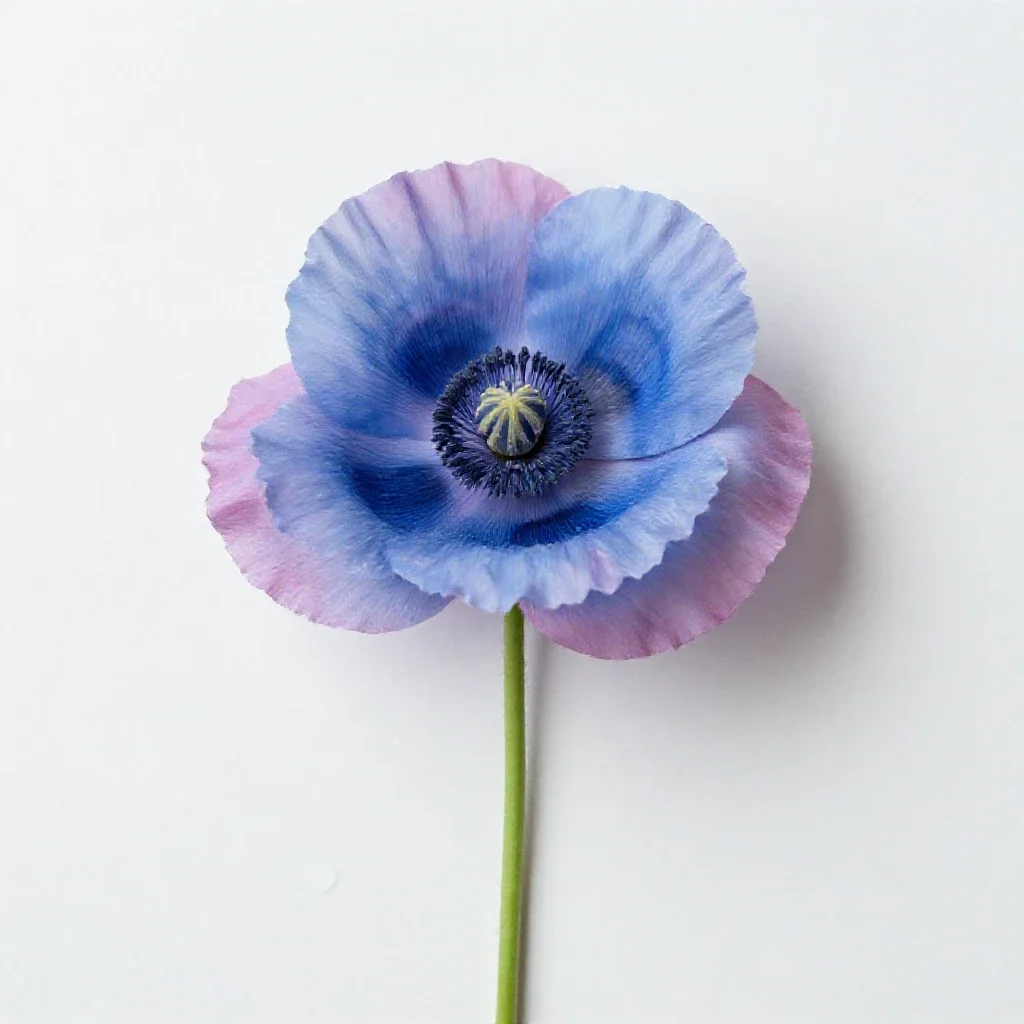Blue poppy isolated on a white background