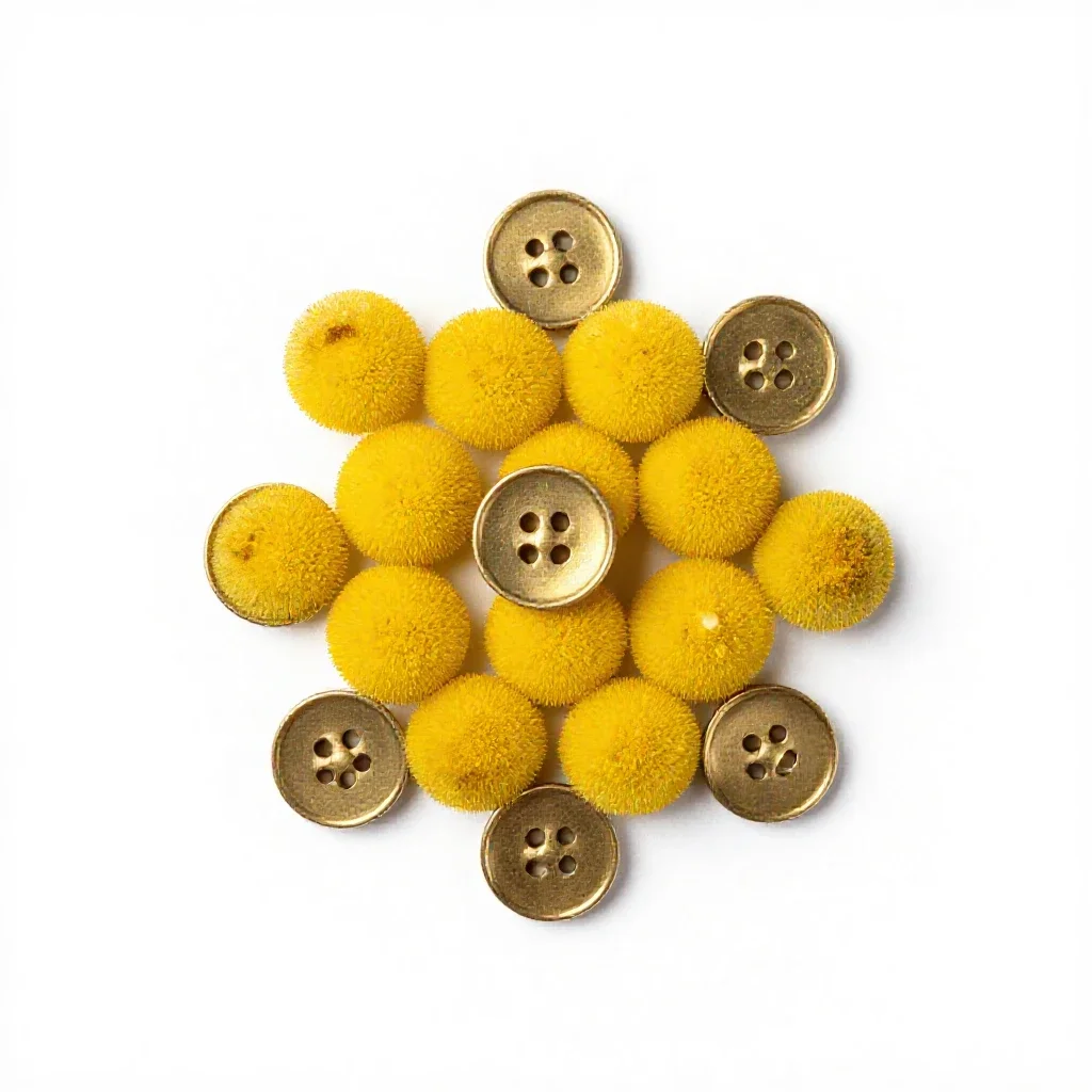 Brass buttons isolated on a white background