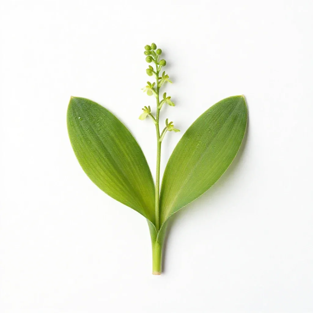 Broad-leaved twayblade isolated on a white background
