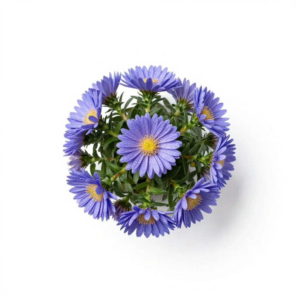 Bushy aster isolated on a white background