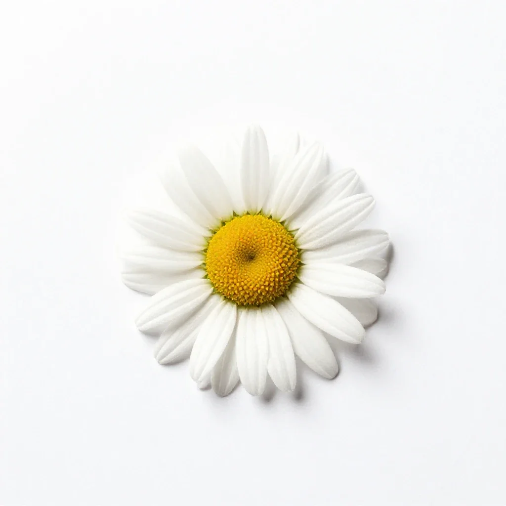Common daisy isolated on a white background