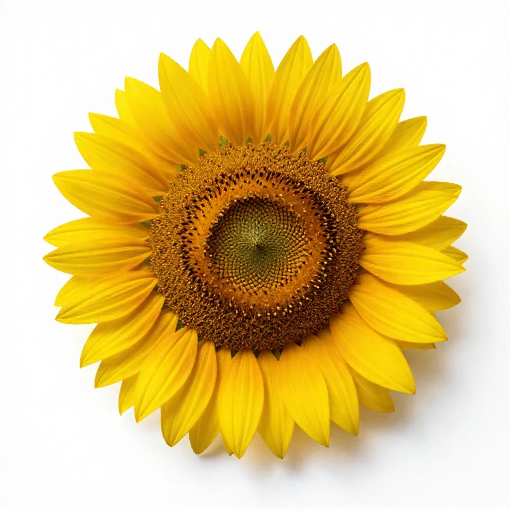 Common sunflower isolated on a white background