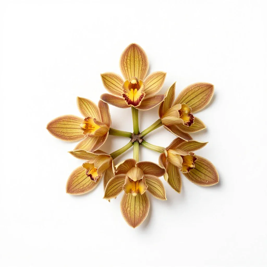 Crested coral root isolated on a white background