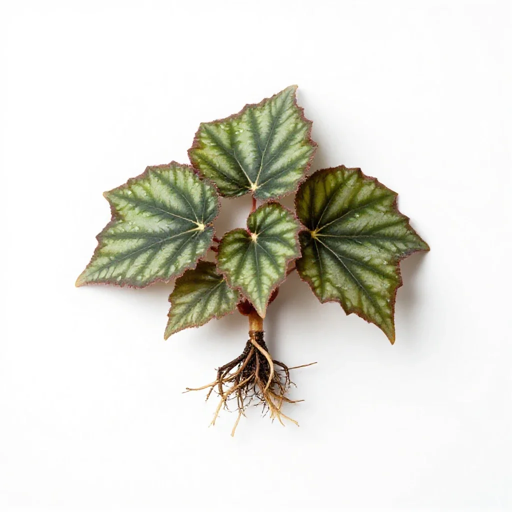 Fibrous-rooted begonia isolated on a white background