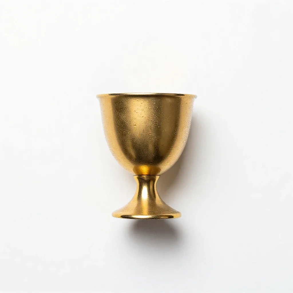 Golden cup isolated on a white background
